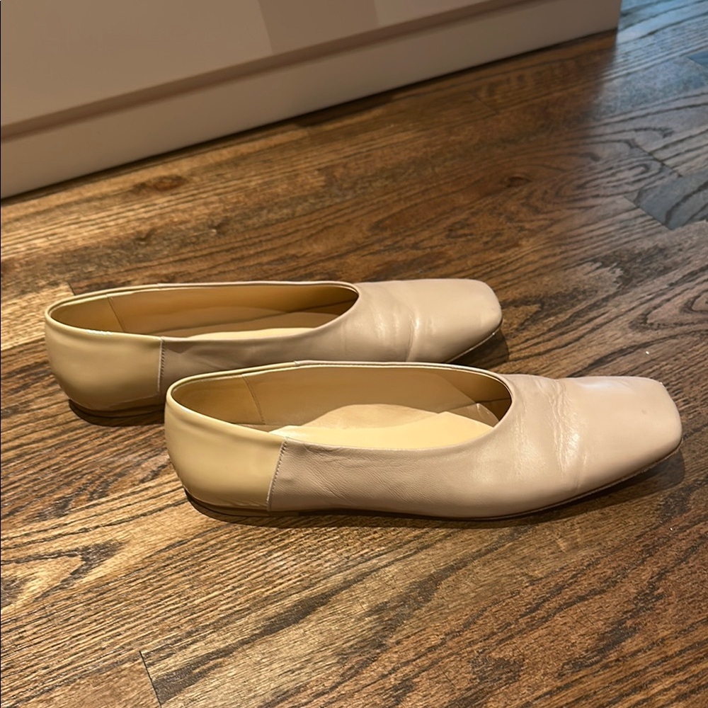 Neutral Square Toe Flats - Picture 3 of 6